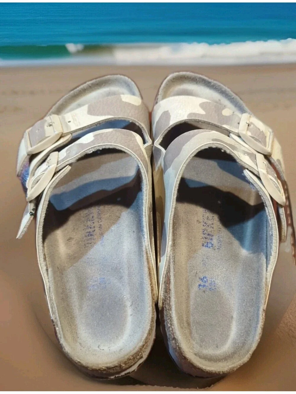 Birkenstock Arizona Desert Soil Camo Grey Sandals Limited Soft 36 US Women 5 5.5